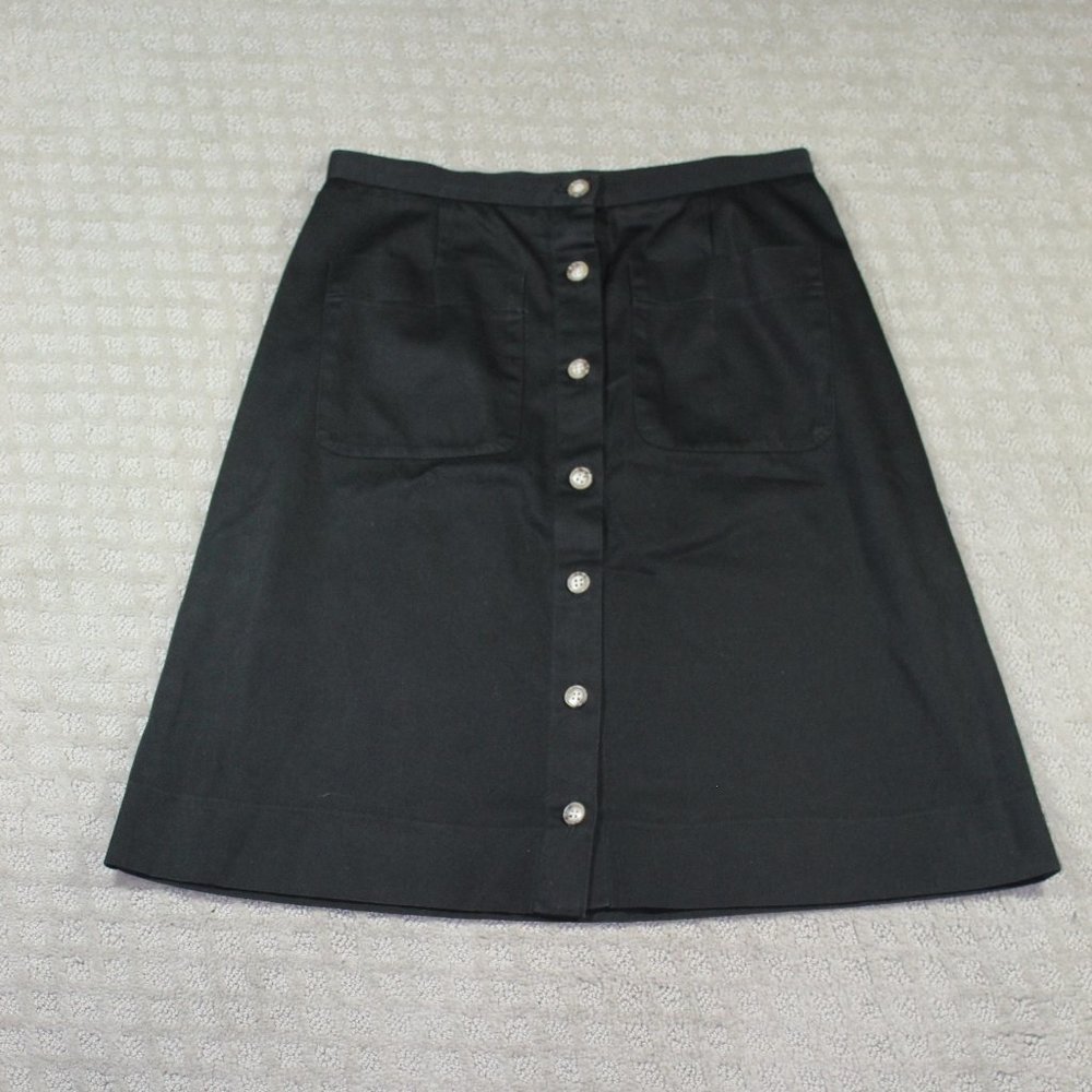 Folio Saks Fifth Avenue Size 4  Black Front Button Skirt